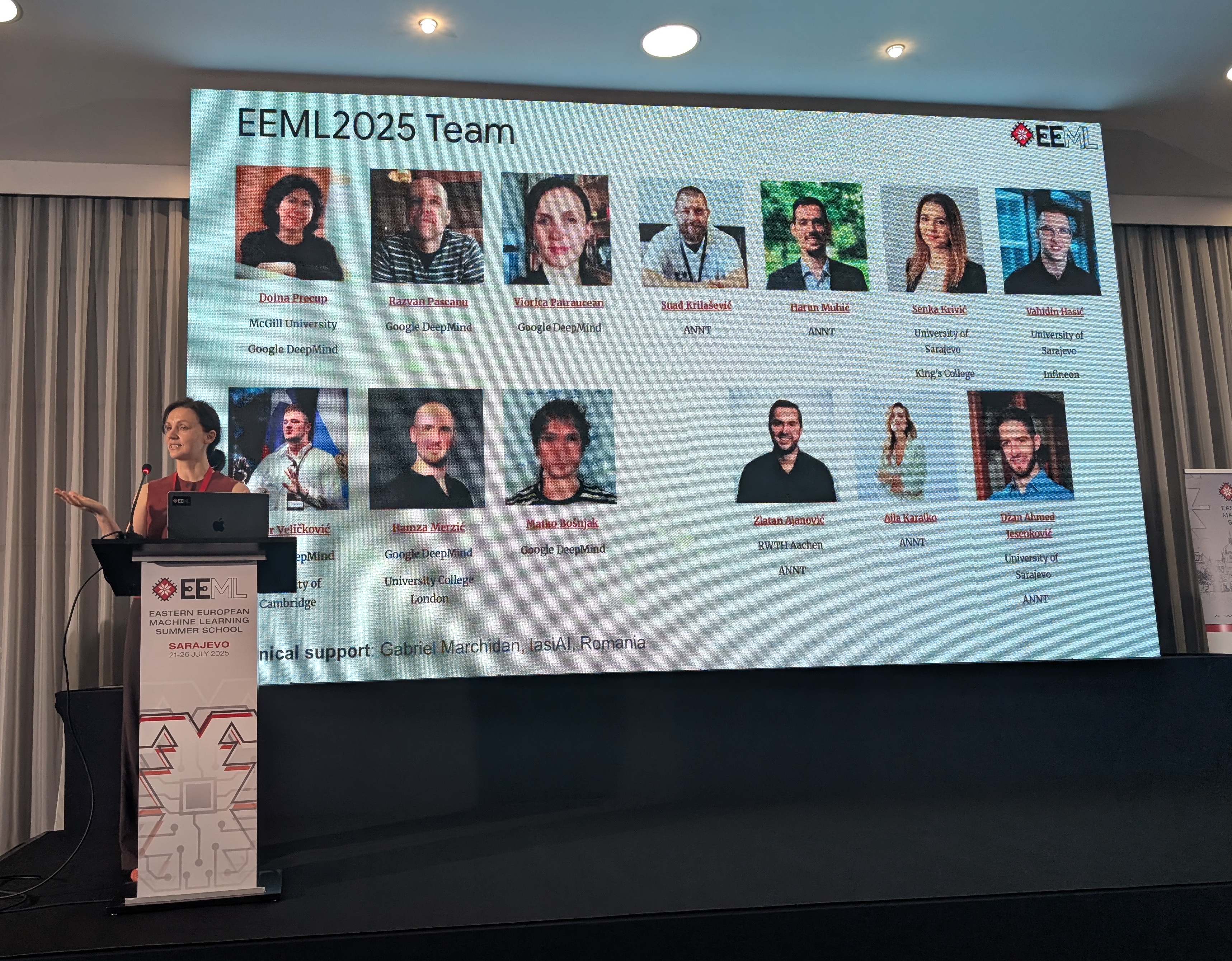 Viorica's opening slide showing the organizing team members.